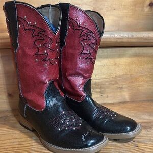ROPER KIDS Red and Black Western Cowboy Boots